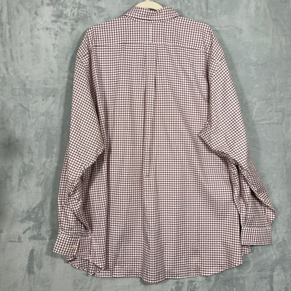 Ralph Lauren Mens Shirt 3XB Red Check Big & Tall Cotton Long Sleeve Pony Logo - Picture 6 of 10